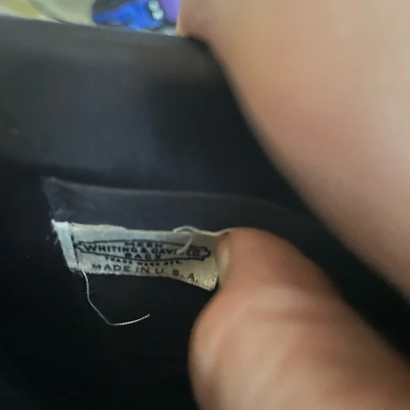 Whiting & Davis Black Beaded Mesh Bag with Plastic Handle -Vintage - Picture 2 of 2